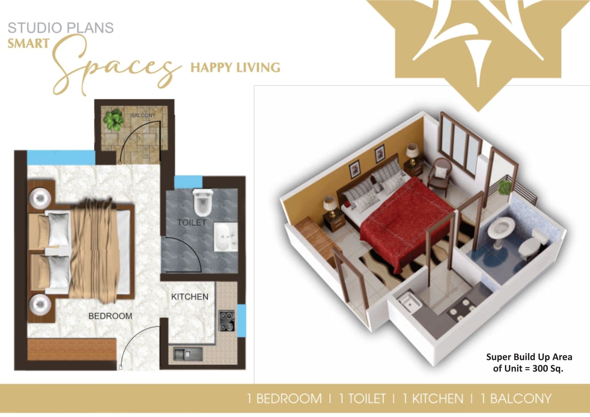 1 BHK - Option B